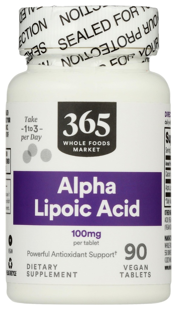 365 da Whole Foods Market, Alpha Lipoic Acid 100mg, 90 Count