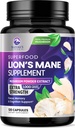 Lions Mane Mushroom Capsules 10.000mg - Lion’s Mane Supplement Capsule per Memoria e Supporto Focus, Cervello, Supporto per la Salute Immune, Vegan, Bottigliato negli Stati Uniti, Lions Mane Mushroom Powder Extract, 120 Count