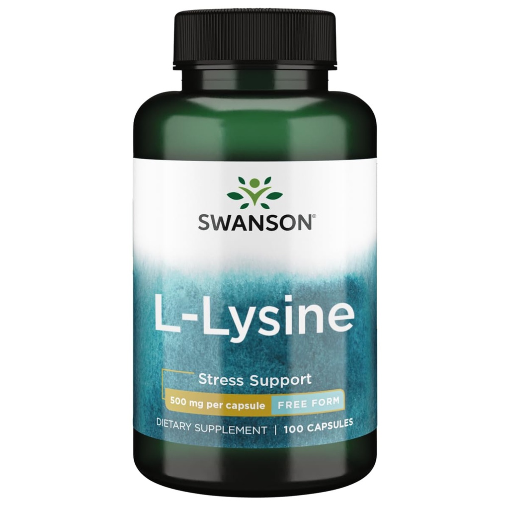 Swanson Aminoacido Free-Form L-Lysine 500 Milligrammi 100 capsule