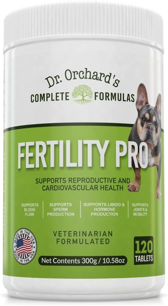 Dr. Orchards Fertility Pro for Dogs - Vet Formulated - per maschi e femmine -120ct