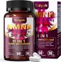 11-in-1 NMNH (Dihydronicotinamide Mononucleotide), 600mg per Serving, NAD+ Supplemento con Resveratrolo, CoQ10 per supportare NAD+ Livelli, NMNH Supplemento per Anti-invecchiamento, 60 conteggio, 30 giorni di alimentazione-112