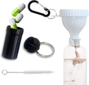 Contenitori della polvere di viaggio della proteina dell'innesto della polvere della polvere Bianco con 1 Pennello 1 Spazzola e 1 Mini Box Pillola Tascabile Rinforzato per prevenire Spills Gym Pre-Workout Supplemento Imbuti della polvere
