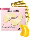 Grace & stella Award Vincere sotto la maschera dell'occhio - Viaggi Essentials - Regali di compleanno per le donne - Gel Eye Patches per i cerchi scuri, Puffy Eyes, Wrinkles, Undereye Bags - Vegan Self Care (48 coppie, oro)