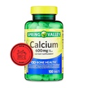 Spring Valley Calcium 600 mg, 100 compresse | Calcium Supplement 600 mg | Calcium Supplement + STS Sticker.