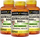MASON NATURAL Ashwagandha 500 mg, Adaptogen per Stress & Energy Support, Integratore di erbe, 180 giorni di alimentazione