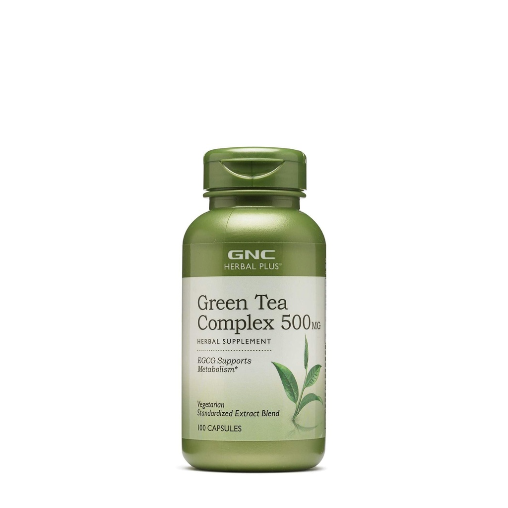 GNC Herbal Plus Green Tea Complex 500mg Supplemento, Vegetariano, Supporta il metabolismo, 100 Serve
