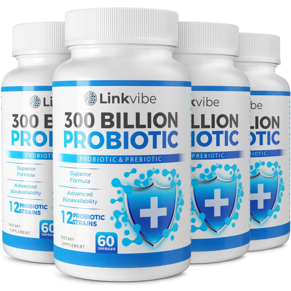 Probiotico 300 miliardi di CFU - 12 Stin con Prebiotici Organici per Digestivo & Gut, Immune, Bloating Health - Probiotici per Donne e Uomini - Daiificio Giornaliero Libero, Scaffale Stabile - 240 Conti