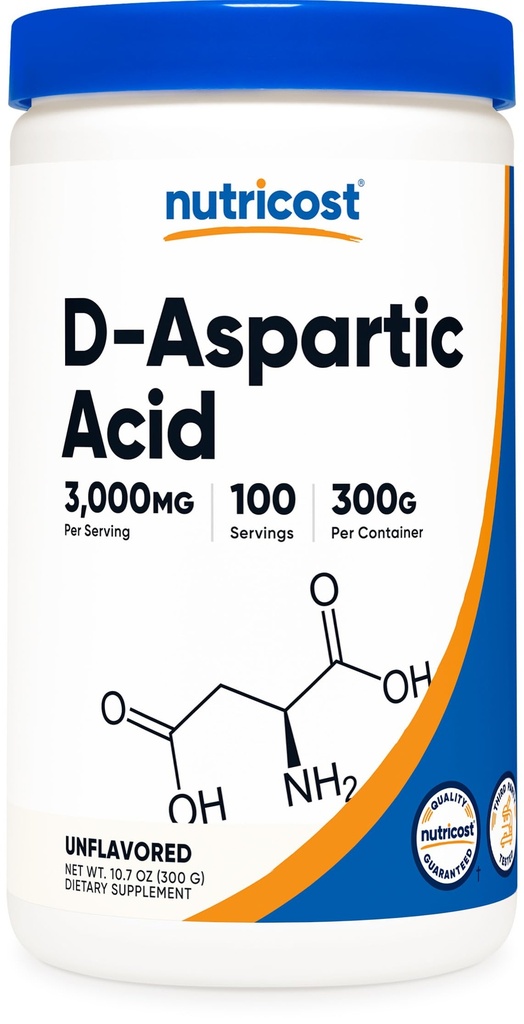 Acido D-Aspartico Nutricost (DAA) Polvere 300G - Acido Aspartico D puro