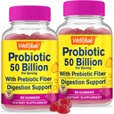 WellSì (2 Confezione 50 miliardi di Probiotici + Prebiotici per Uomini e Donne Gummies - Supporto Digestivo, Salute Gut, Gomma di Supporto Immune - Probiotici per la Salute Digestiva con 12 Strains - 60 Gummies