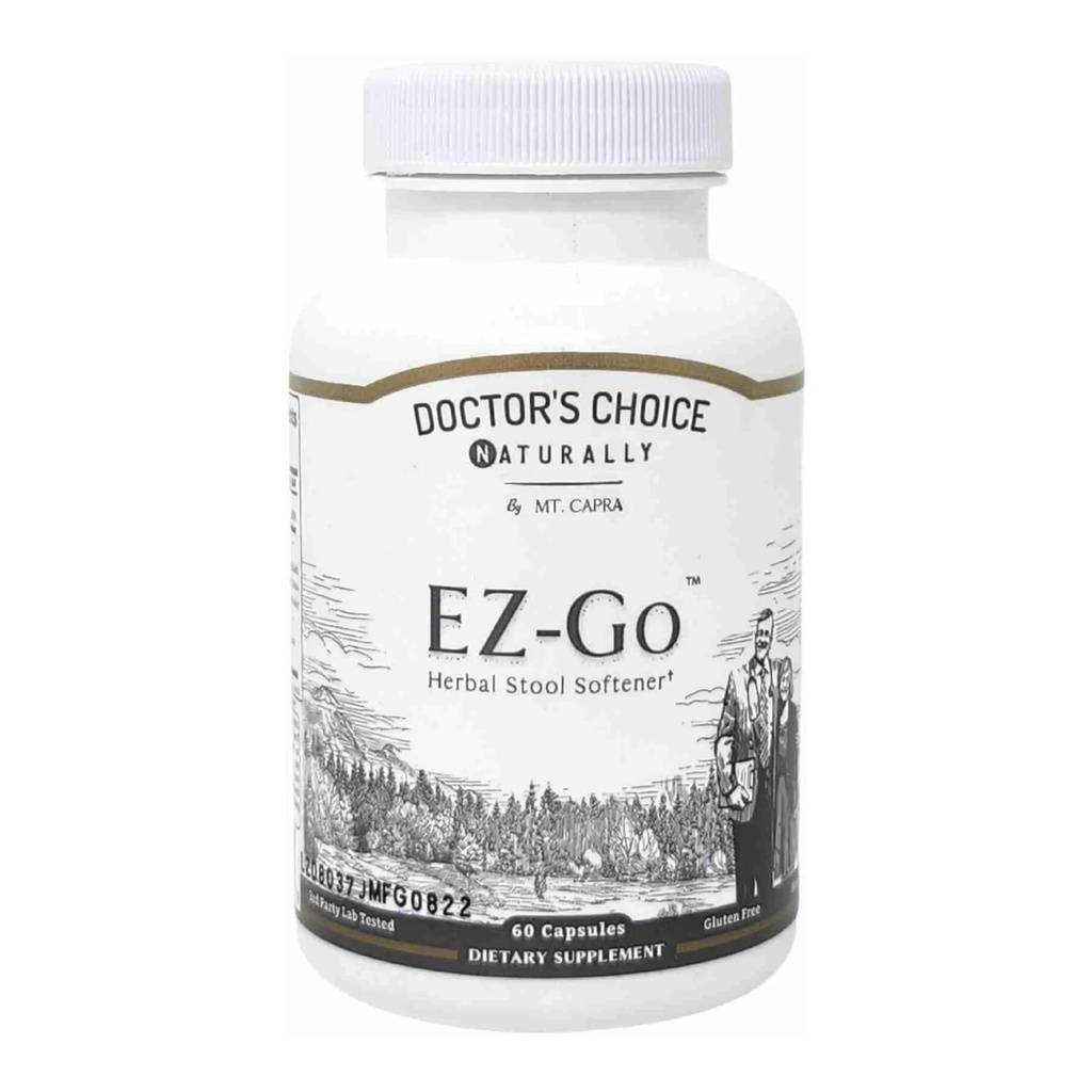 Mt. Capra EZ-Go Herbal Stool Softener | Non-Habit Forming, Gentle Elimination Support | Include Cape Aloe Gel, Slippery Elm Bark, Marshmallow Root, Triphala, Magnesium e Rhubarb Root | 30 Servings