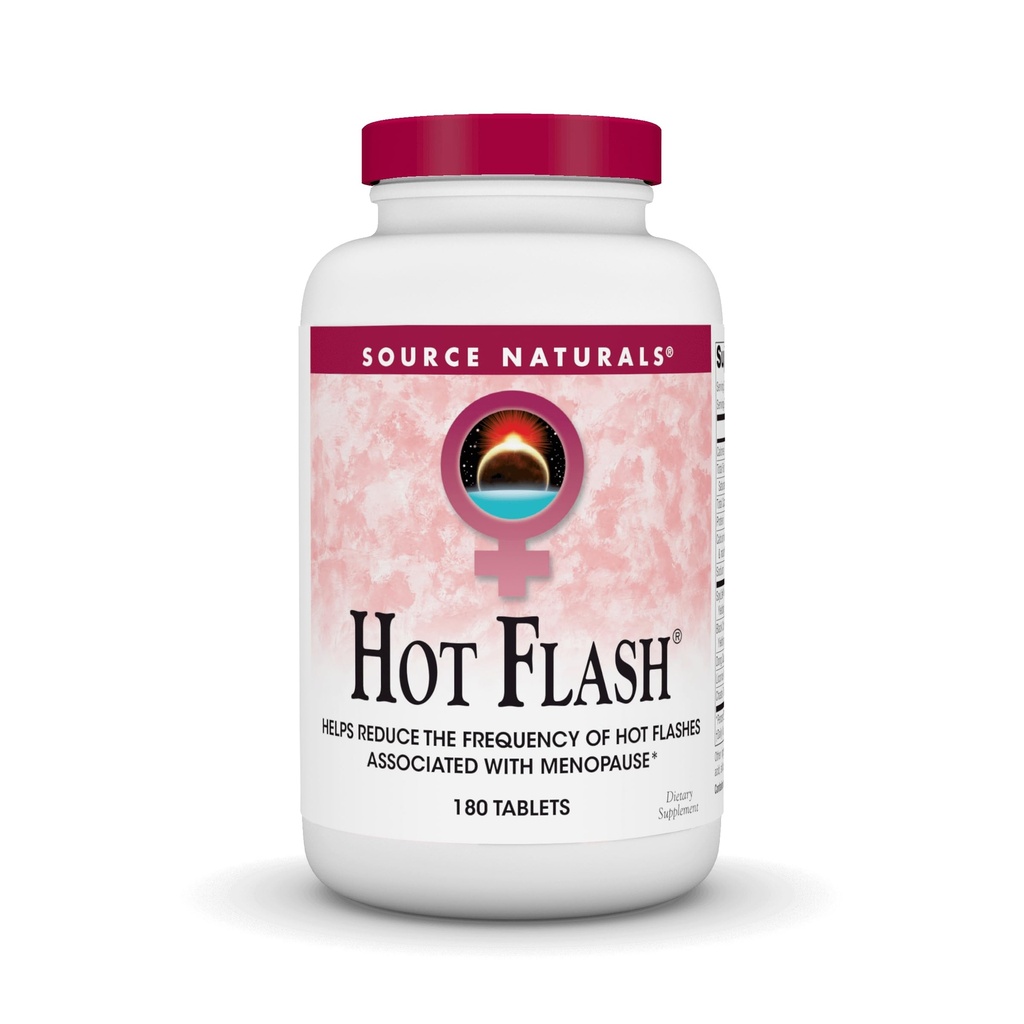 Fonte Naturals Hot Flash - aiuta a ridurre la frequenza dei flash caldi associati a menopausa, soia non OGM - 180 compresse - 60 giorni di alimentazione