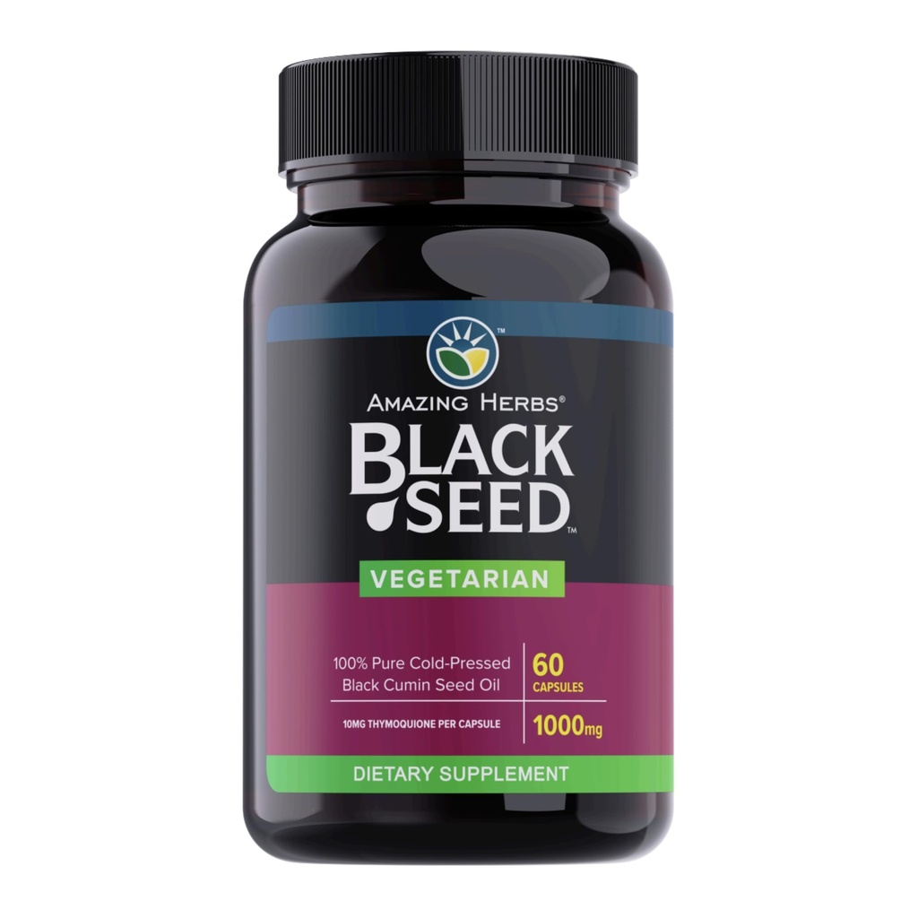 Stupefacente erbe Nere Olio di semi di semi - Pillole di olio di semi neri, Nero Cumin Seed Oil Capsule, Freddo Pressato Nigella Sativa Supplemento, Olio di semi neri, Non OGM, 100% Pure - 60 capsule vegetariane, 1000 mg