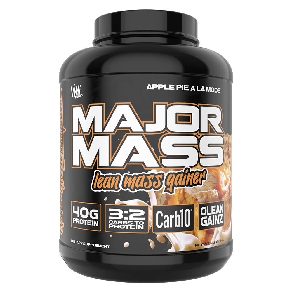 VMI Sports | Gainer di massa magra maggiore | Polvere di proteina di guadagno di massa per guadagno muscolare | Polvere di proteine di guadagno di peso per gli uomini | Gainer di peso per le donne (Apple Pie A La Mode)