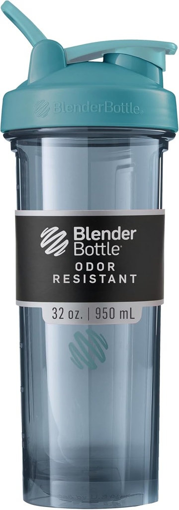 BlenderBottle Shaker Bottiglia Serie Pro Perfetto per frullati e pre allenamento, 32-Ounce, Cerulean Blue