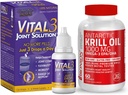 Vital 3 Joint Solution® clinicamente provato liquido Knee Relief + Bronson Antarctic Krill olio 1000 mg con Omega-3 EPA, DHA