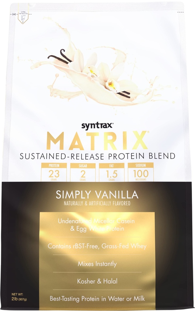 Sintrax Nutrition Matrix - Sustain-Release Protein Blend, Simply Vanilla 2 lbs.