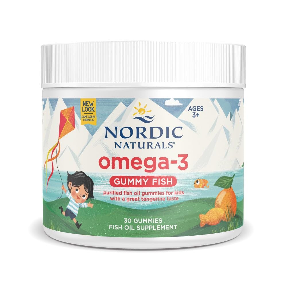 Nordic Naturals Nordic Omega-3 Gummy Fish, Tangerine - 30 Gummy Fish - 124 mg Omega-3 Totale con EPA & DHA - Non-GMO - 30 Serve