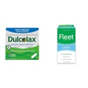 Dulcolax Fast Relief Medicated Laxative Suppositories Fast Relief, Rectal Use Only, Bisacodyl, 10 mg & Fleet Laxative Saline Enema for Adult Constipation, 4.5 fl oz, 4 bottiglie
