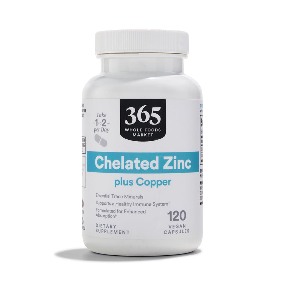 365 da Whole Foods Market, Chelated Zinc plus Copper, 120 Count