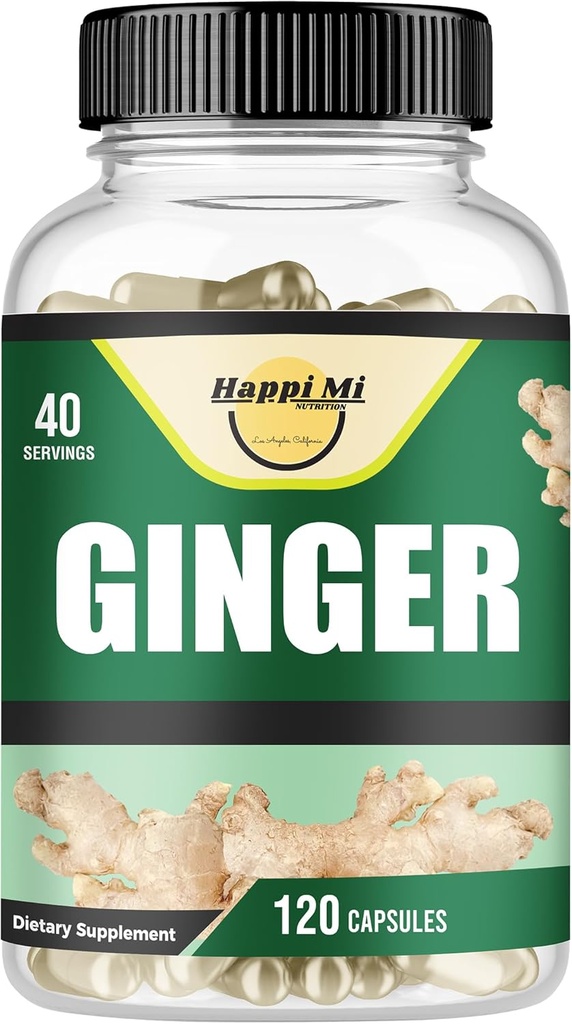 Capsule di radice di zenzero fatte con polvere di radice di zenzero organico 2500mg per porzione, 120 capsule vegetali 40 Serve