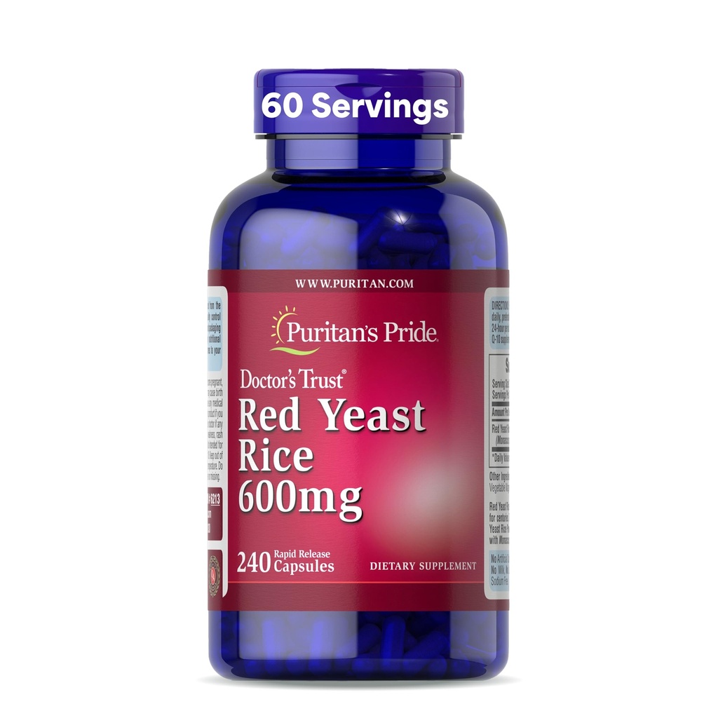 Puritan's Pride Doctors Trust® Red Yeast Rice 600mg, Integratore alimentare, 240 capsule di rilascio rapido