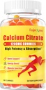 1200mg Calcium Citrato Gummies per Adulto: Supplemento di vitamina Vegan senza zucchero con D3 K2 - Supplemento di assorbimento elevato per denti di ossa (60 conteggio (pacchetto di 1))