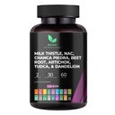 Mishas Nutraceuticals Milk Thistle Dandelion Root, NAC e TUDCA Supplemento – Supporta la salute del fegato, il fegato Cleanse Detox, il rene e il sistema di digestione e di salute respiratoria – 60 capsule vegane
