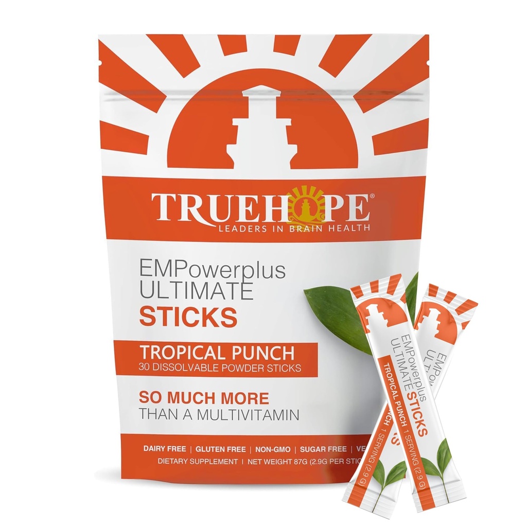 Truehope Multivitamin Nootropic Pouches with Inositol - Una volta per giorno EMPowerplus Ultimate Sticks - 30 Count (Tropical)