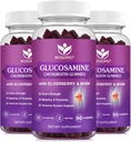 Glucosamina Chondroitin Gummies con MSM & Elderberry - 1500mg Glucosamine Chondroitin Gummies Supplemento per Flessibilità e Supporto Immune per Uomini & Donne, 60 Gummies (3 Confezione)