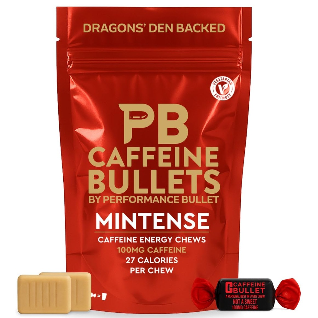 Caffeina Bullet Mint Energy Chews *40 – Più veloce Boost Than Gel, Tablets e Gum. 100mg Per Serving - Scienza dello sport per la corsa, ciclismo, gioco & pre allenamento Endurance Kick.