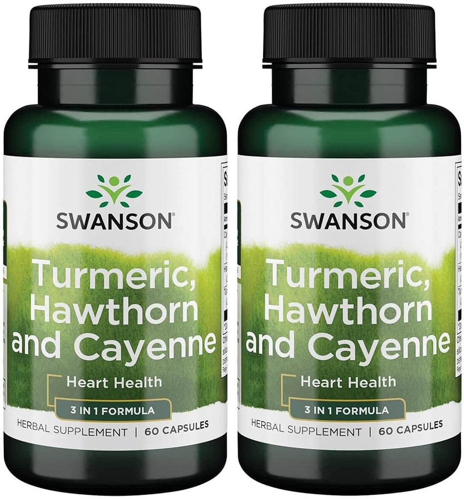 Swanson Full Spectrum Turmeric Hawthorn & Cayenne 60 capsule (2 Pack)