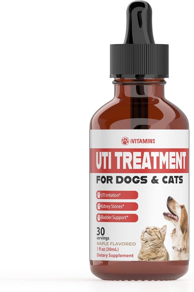 Cat & Dog UTI Trattamento - UTI Medicina per cani - Cat UTI Trattamento - Cane UTI Trattamento - Maggio Aiuto con UTI, Incontinenza, Pietra della vescica & More - 1 fl oz
