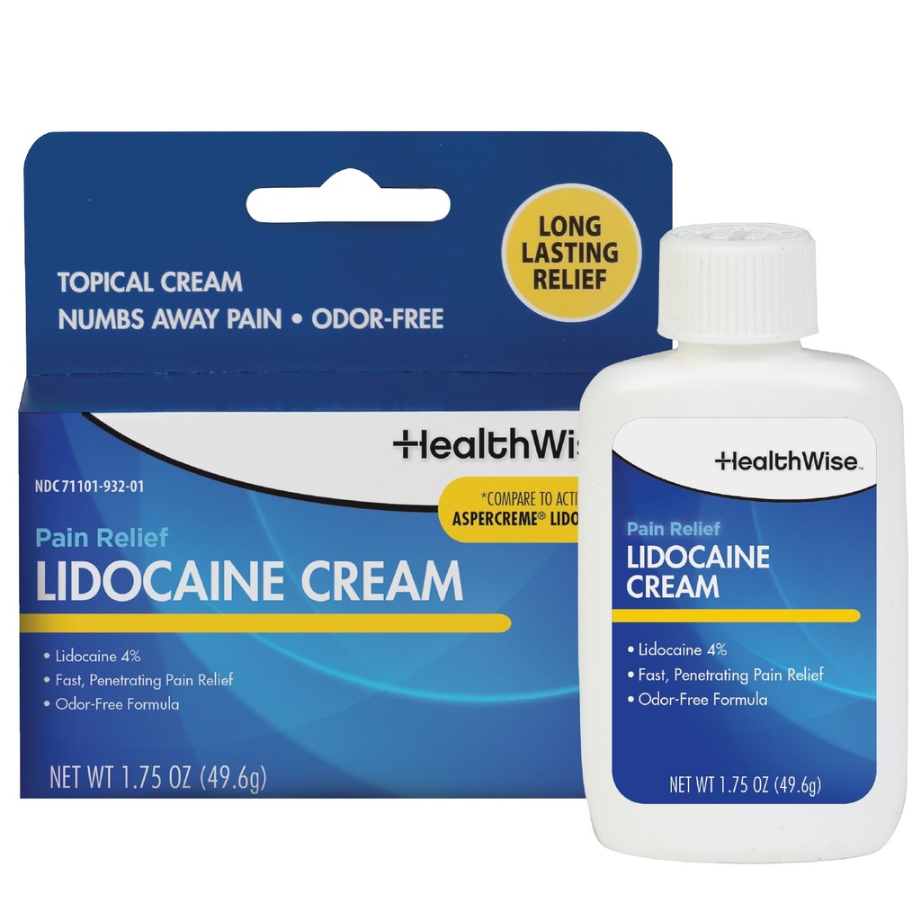 Crema di lidocaina di massima resistenza | Numbs Away Pain | Rilievo di lunga durata | Non grassa | 1.75 Oz