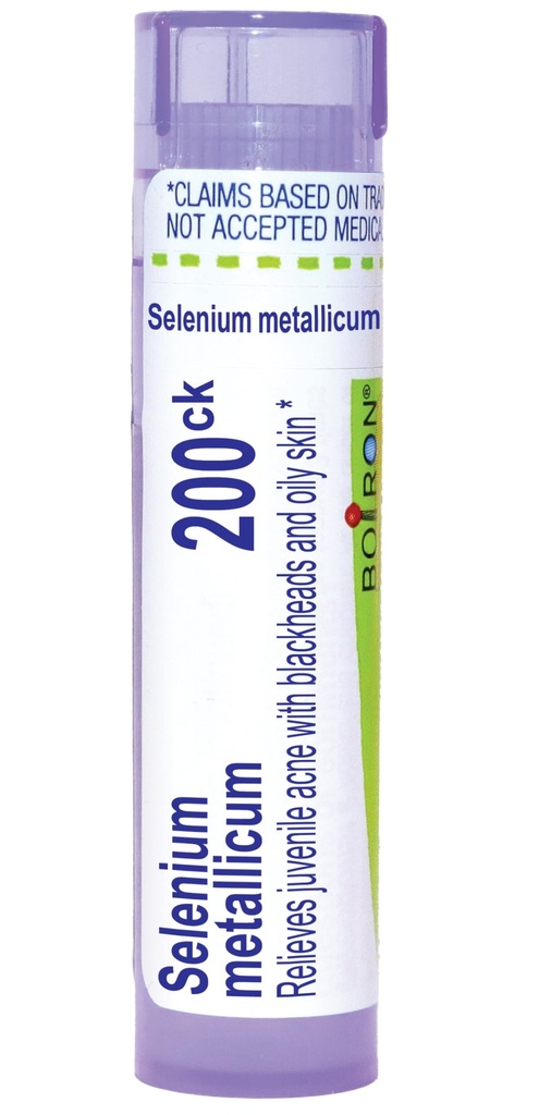 Boiron Selenium Metallicum 200Ck per l'acne giovanile con teste nere - 80 Pellets