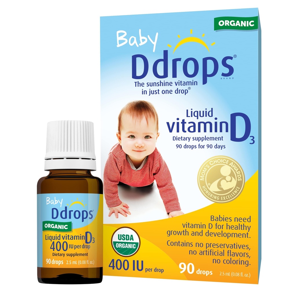 Ddrops 1072834 400 IU liquido vitamina D3 gocce per i bambini, 0.08 Fl. Oz (pacchetto di 2)