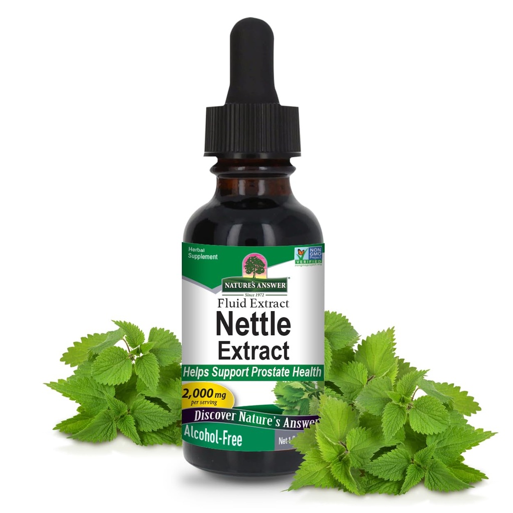 La risposta della natura nettle Leaf 1oz Extract | Suppot della prostata | Concentrated Dark Green Nettle Leaf Herbal Supplement | Non-GMO, Kosher, Gluten-Free, & Alcohol-Free | Single Count