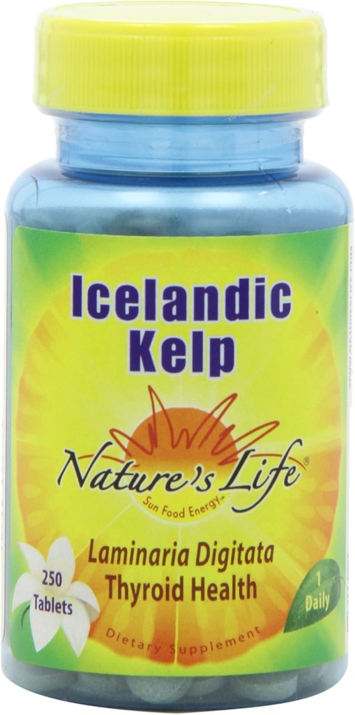 Nature's Life Kelp, Islandese, 41 Mg, Laminaria Digitata, 250 compresse, (Pacchetto di 2)