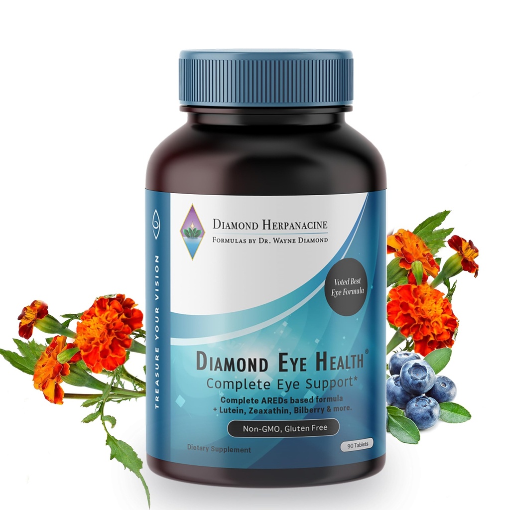 Diamante salute dell'occhio - Vitamine naturali per il supporto dell'occhio completo - Vitamine di occhio sano - Vitamine di salute dell'occhio per aiutare a preservare gli occhi invecchianti - Vegan, senza glutine, senza latticini - (90 conteggio)