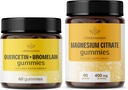 HERBAMAMA Quercetin e Magnesio Gummies Kit - Bundle di 800 mg Quercetin con Bromelain e 400 mg Magnesio Citrate Gummies - Vegan, Non-GMO, Gelatin-Free - 2 Pack