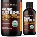 Liquido a freddo dell'olio del seme nero organico - Supplemento di cumino nero per la funzione del sistema immunitario, supporto digestivo, Nourishment dei capelli & salute generale - 8 Fl Oz - non aromaed, Non-GMO, Vegan