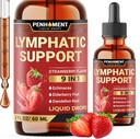 Supplemento di gocce di drenaggio linfatico - Echinacea | Elderberry | Dandelion | Rosehip | Cleavers | Calendula | Burdock - Lymph System Liquid Extract - Immune, Cleansing - 2 Fl Oz - 60 Days