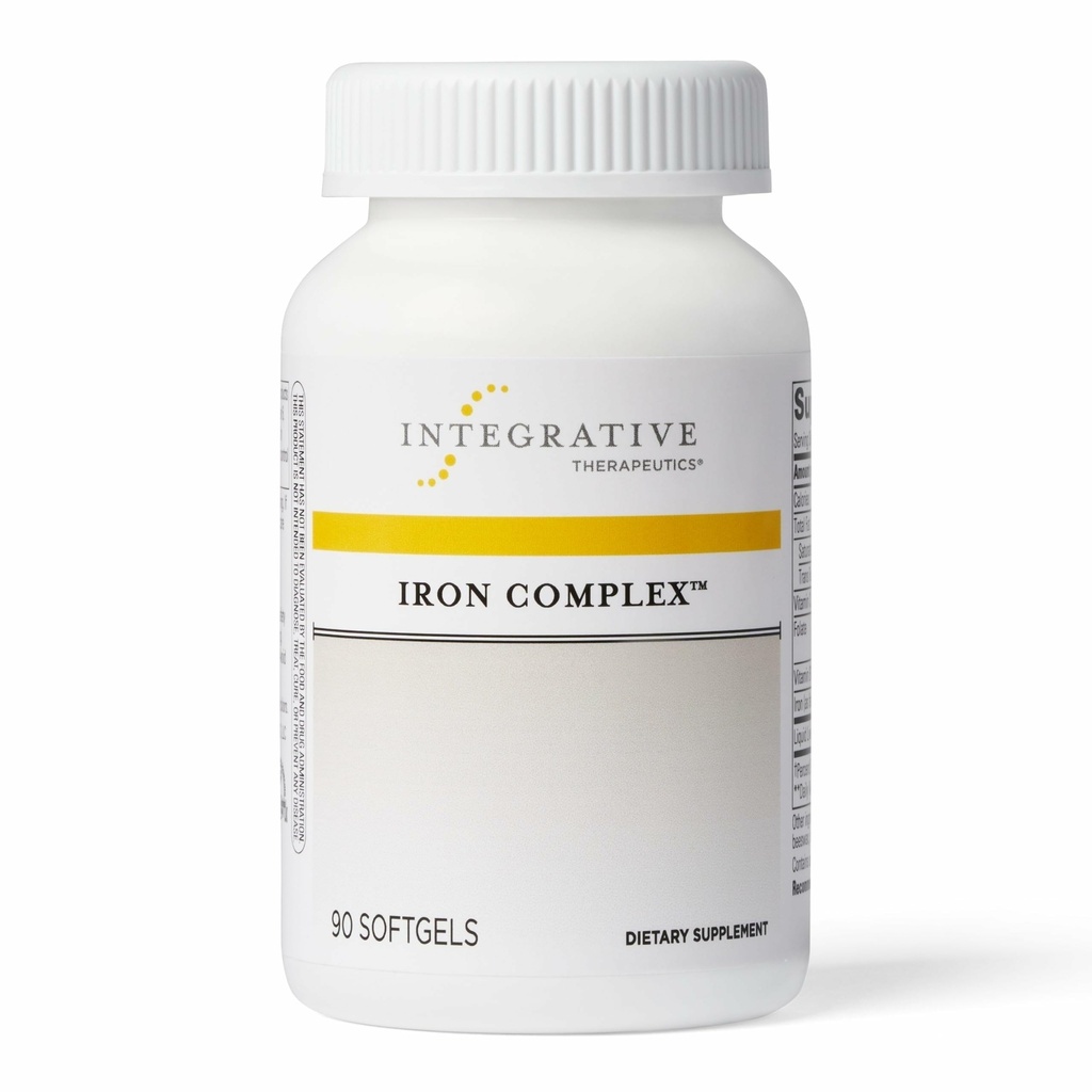Integrative Therapeutics Iron Complex - Wellness & Energy Support with Vitamins C & B12* - Include Folate - Gluten-Free & Dairy-Free - 90 Softgels (45 Serve)