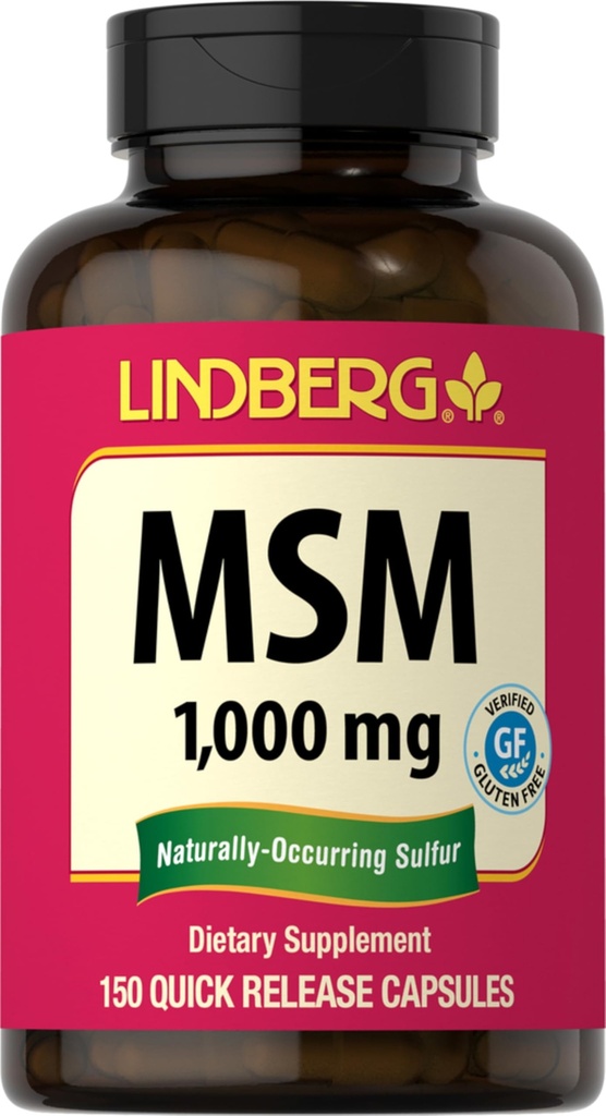 Lindberg MSM capsule 1000mg | 150 pillole | Supplemento per donne e uomini | Methylsulfonylmethane | Non-GMO, senza glutine