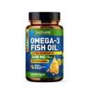 Costruito da natura Omega 3 Fish Oil Soft Gel - 2400 mg Fish Oil, 1440 mg Omega 3, 864 mg EPA, 576 mg DHA - Supplemento di supporto per la salute del cervello e del cuore - 120 Softgels