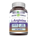 Stupefacente Formulas L-Arginina 1000mg compresse | Aminoacido supplemento per le donne e gli uomini | Non-GMO | Gluten Free | Made in USA (240 Count)