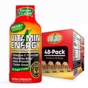 Vitamin Energy Focus+ Extra Strength Energy Shot Mango 48 Pack, 260mg Natural Caffeine, B-Vitamins, CoQ10, Aminoacidi, Focus, Produttività & Clarity, Zero Sugar, Gluten-Free, 1.93 fl oz