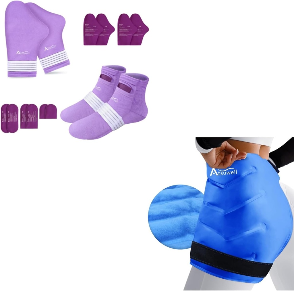 Atsuwell Chemo Guanti e Calzini per la Neuropatia & XL Hip Ice Pack dopo la chirurgia