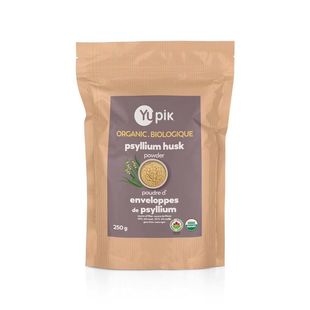 Polvere di Husk di Psyllium organico di Yupik 8.8oz, purezza del 95%, fibra solubile, certificato USDA, non OGM, Vegan, senza glutine, non aromaed, pianta-based, Husk macinato grosso per la cottura e la salute digestiva