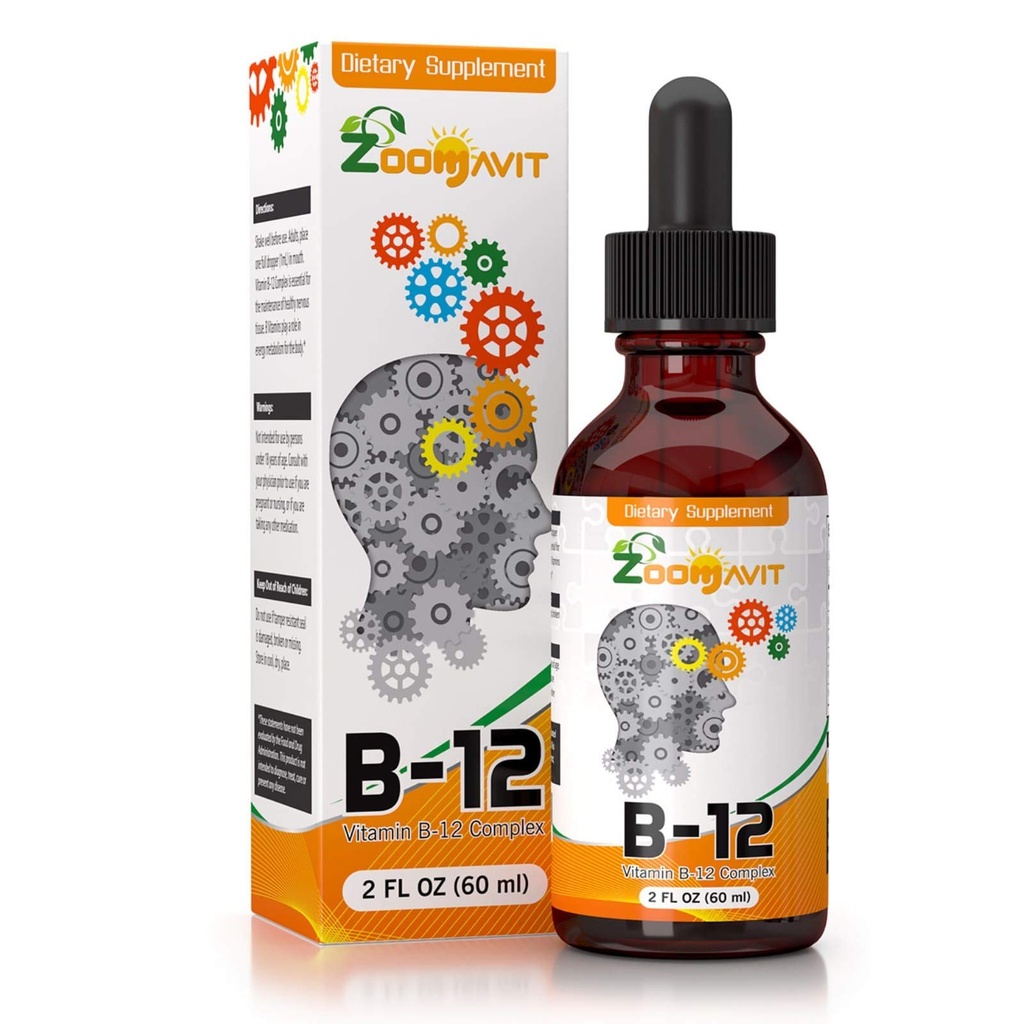 Vitamina B Complesso Gocce liquide con assorbimento rapido - Super B Liquid Complex Vitamine B2, B3, B5, B6 & B12 - Potenziamento dell'energia naturale, Focus mentale e sistema immunitario sano