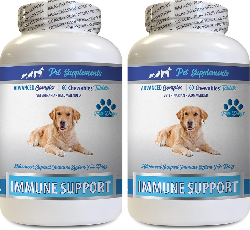 Vitamine di Supporto Immune - Cani Supporto Immune - Estratto di Radice Burdock Organico - Radice Burdock per Cani - Pillole Immune Cane, Supporto Immune per Cani probiotici, Integratore di Supporto Immune 2 Bot (120 Chews